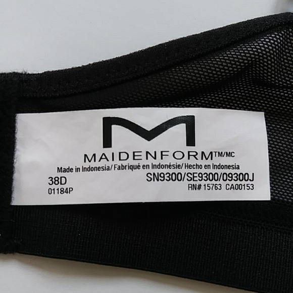 Maidenform Sweet Nothings Lightly Lined Mesh Underwire Bra 38D Black - Picture 2 of 14